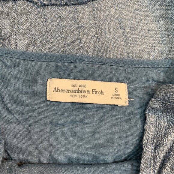 ABERCROMBIE & Fitch Chambray Blue Midi Dress Lined S - Picture 13 of 13